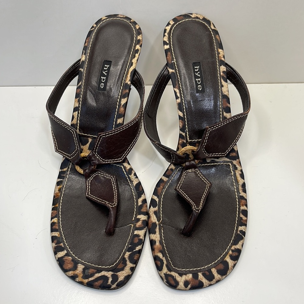 Hype Leather High Heel Sandals Size 9